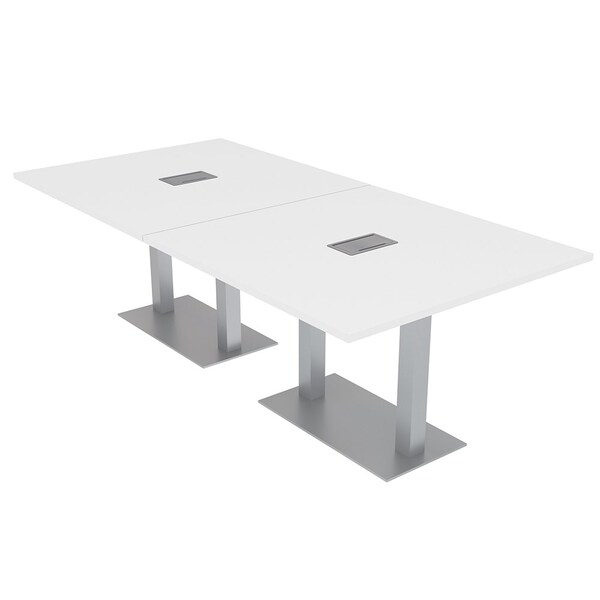 45 in W, 96 in L, 29 in H, Engineered Wood Top, White